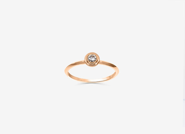 SOLITAIRE DIAMOND 0.10 PINK GOLD