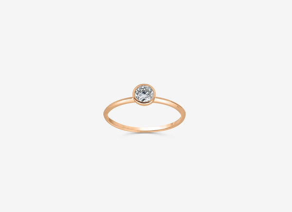 SOLITAIRE DIAMOND 0.30 PINK GOLD