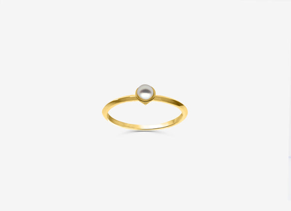 SOLITAIRE PEARL YELLOW GOLD