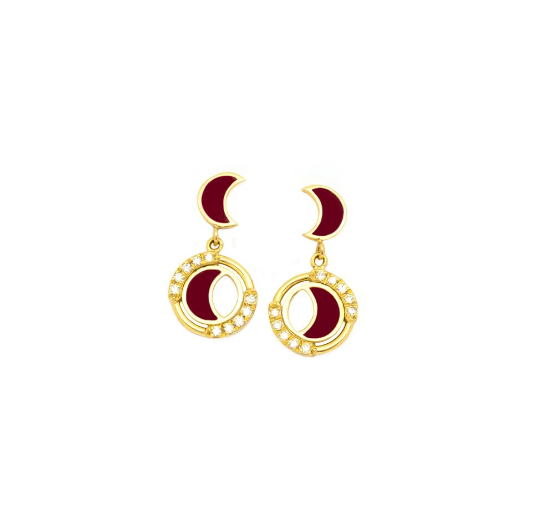 Pianeti Earrings - Red Moon