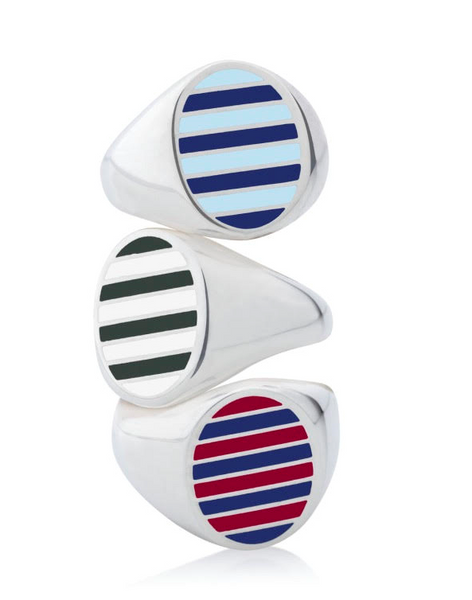 CLASSIC STRIPED SIGNET RING