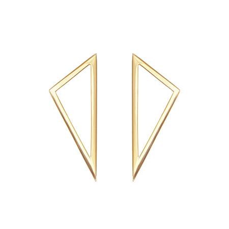 Medium Triangle Earrings | Yellow Gold