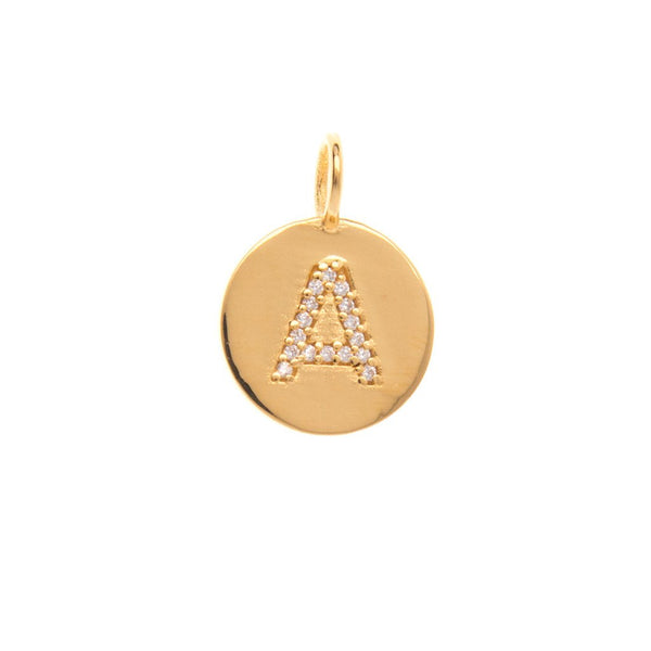Gold initial Gold Plated disc - available in all letters