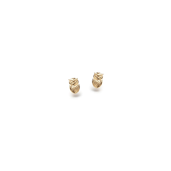 Wisdom Owl Gold Plated Stud for Global Goal #4