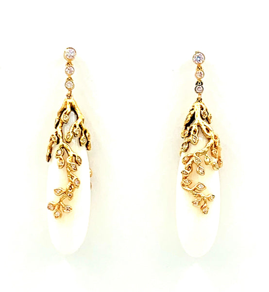 White Coral Drop Earrings