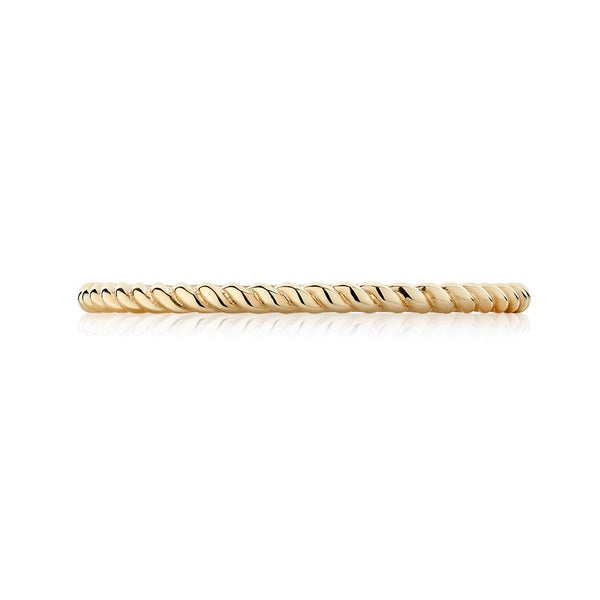 Tresses Thin Stackable Ring in Yellow Gold