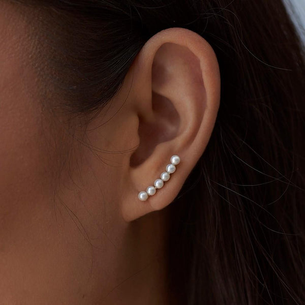 Pure Pearl Ear Crawler Earrings