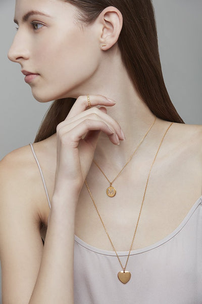 Gold initial Gold Plated disc necklace - available in all letters