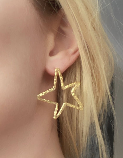 Golden Star Gold Plated Earrings