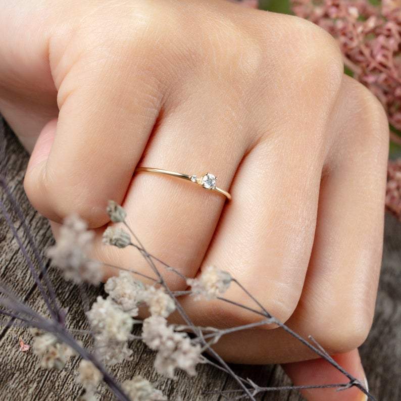 Diamond Solitaire Stacking Ring