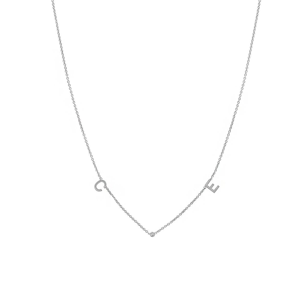 Bezel Diamond Initial Necklace