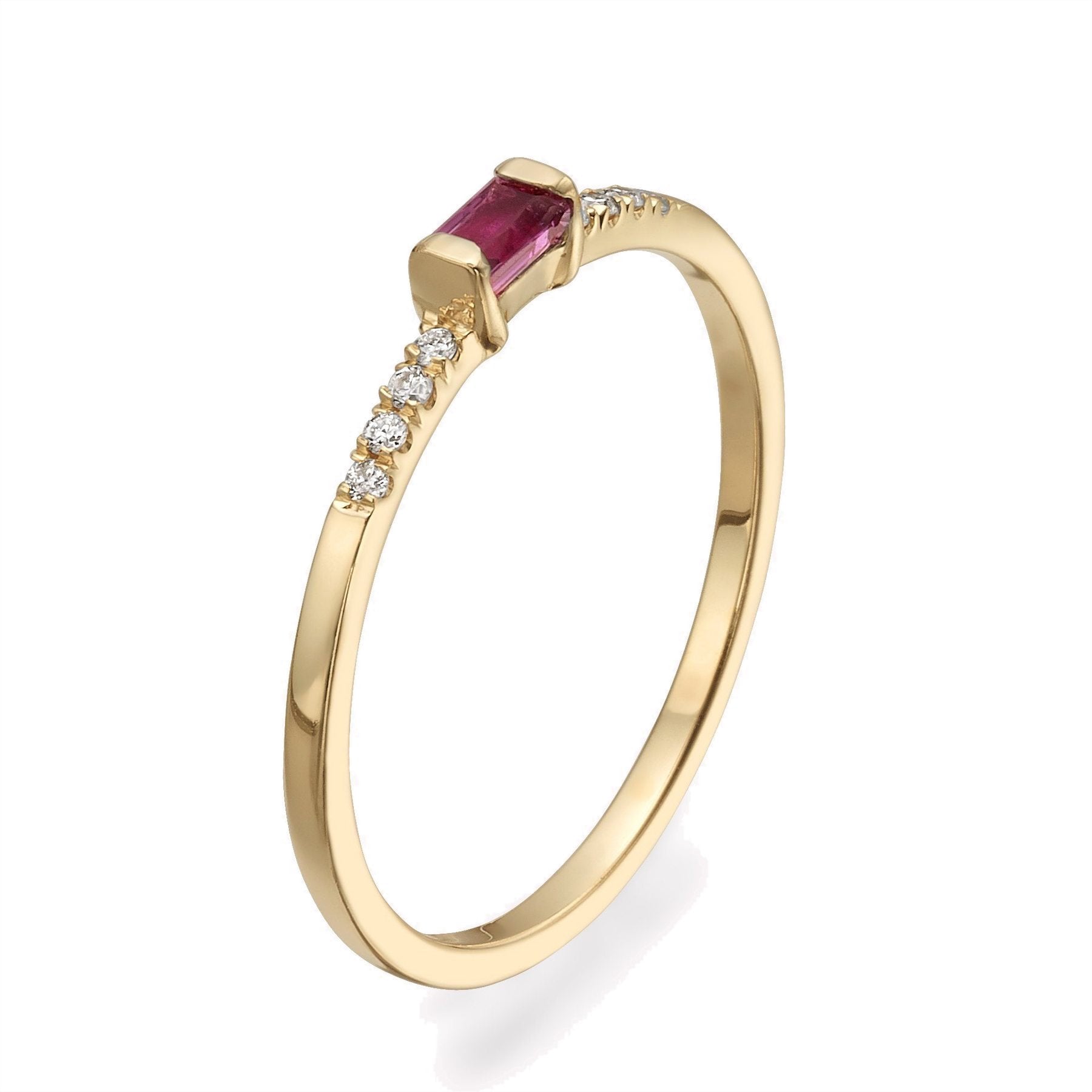 Diamond Ruby Baguette Ring