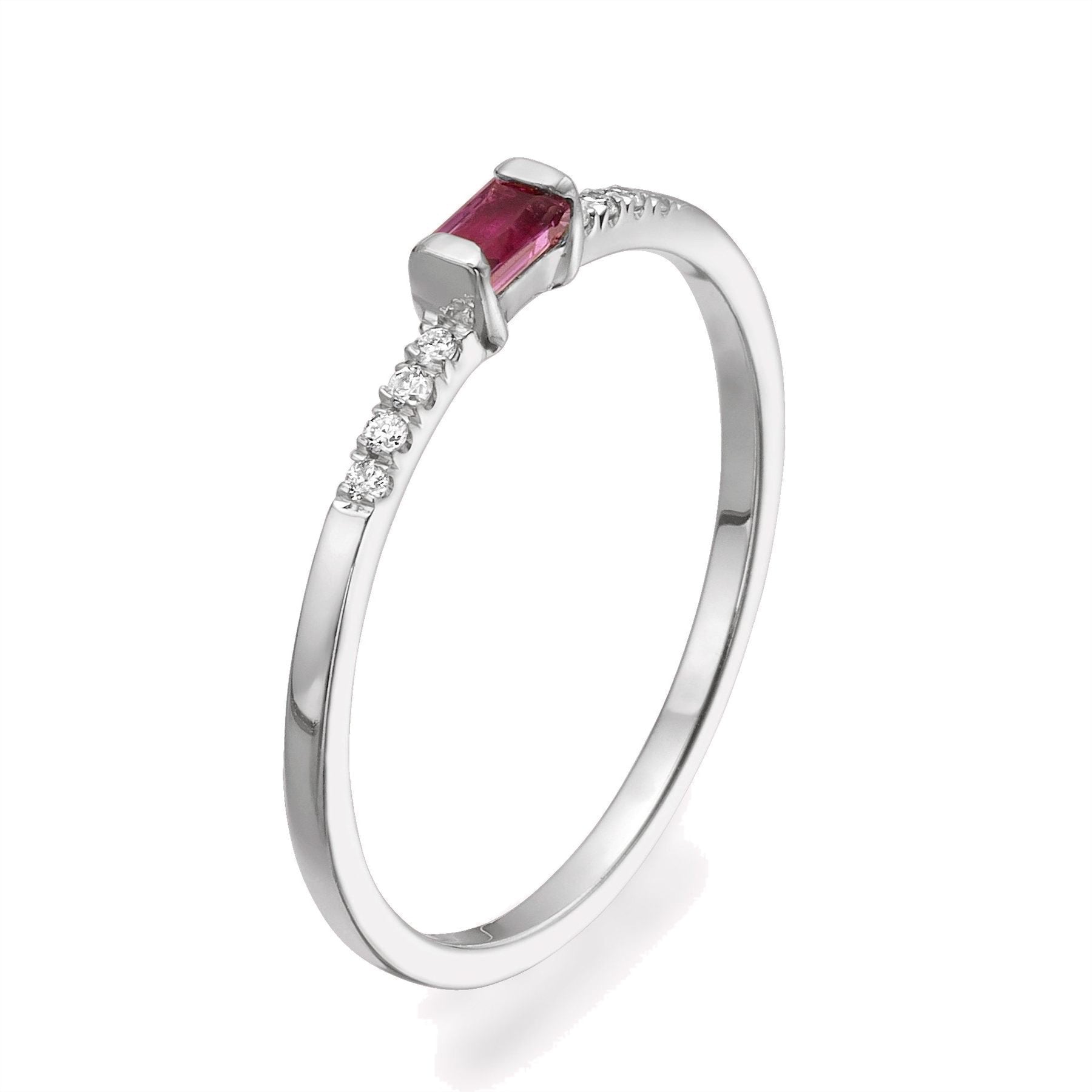 Diamond Ruby Baguette Ring