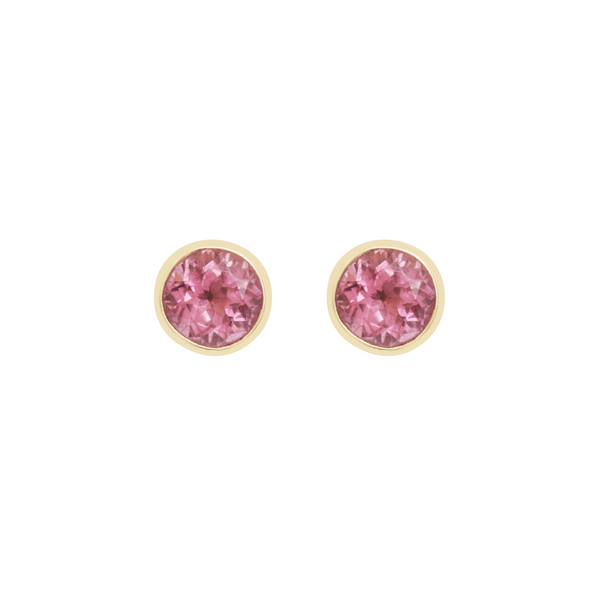 Pink Tourmaline Bouttons D'Or