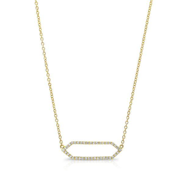 All Diamond Mini Marquis Necklace | Yellow Gold