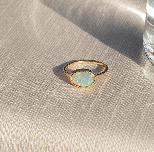 Light/Form Ring with Large Opal