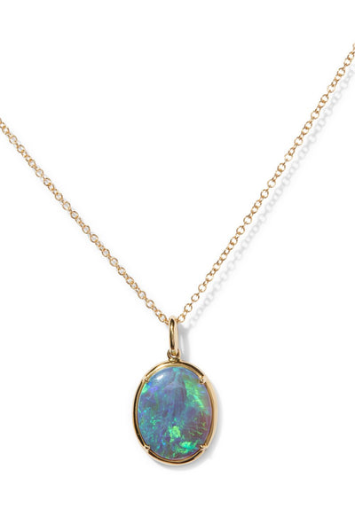 Shift Necklace With Mid Blue Opal