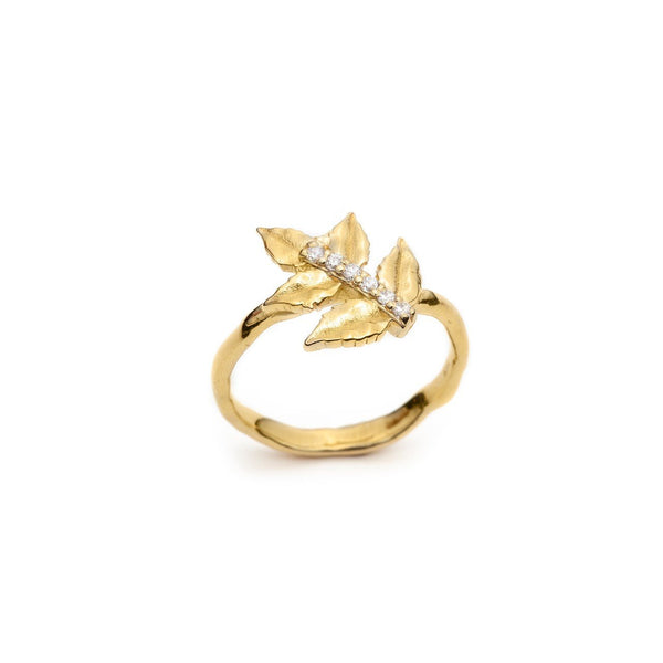 Neem Leaf Gold Plated Ring