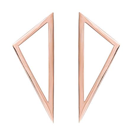 Large Triangle Earrings | Rose Gold
