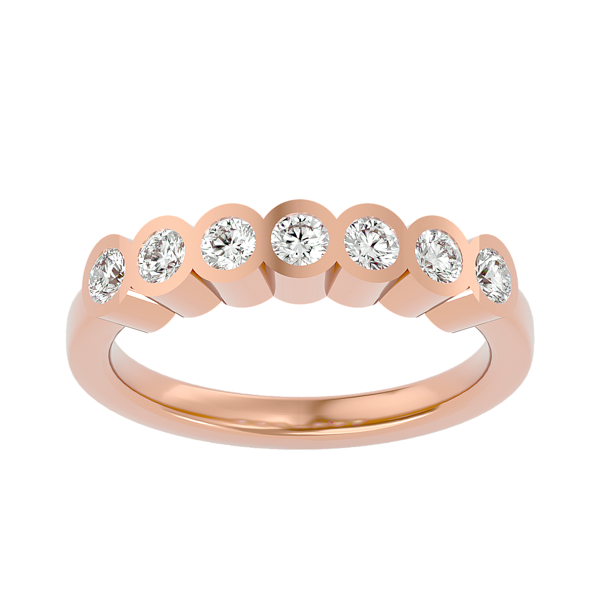 14K Rose Gold .70cttw Lab Grown Diamonds in a Row Ring