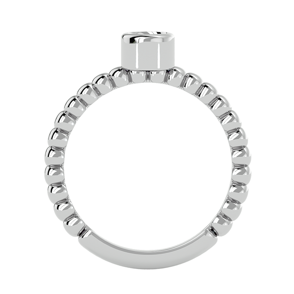 14K White Gold Lab Created 4.4mm 1/3ct Diamond Fantasy Bezel Ring
