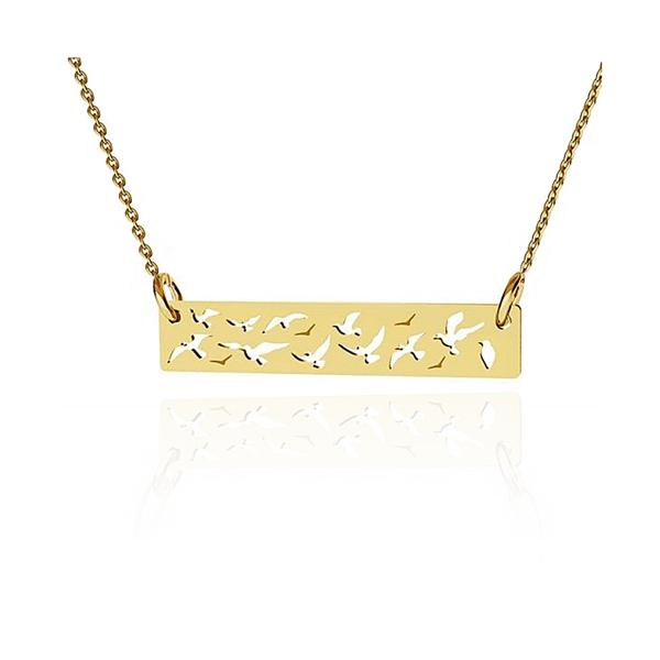 BIRDS NECKLACE - 14K GOLD SOLID