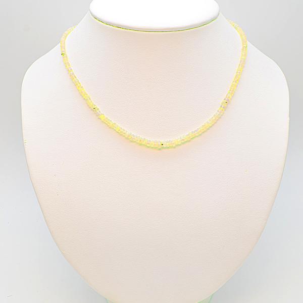 Ethiopian Opal Bead Adjustable length necklace, 14k Yellow Gold