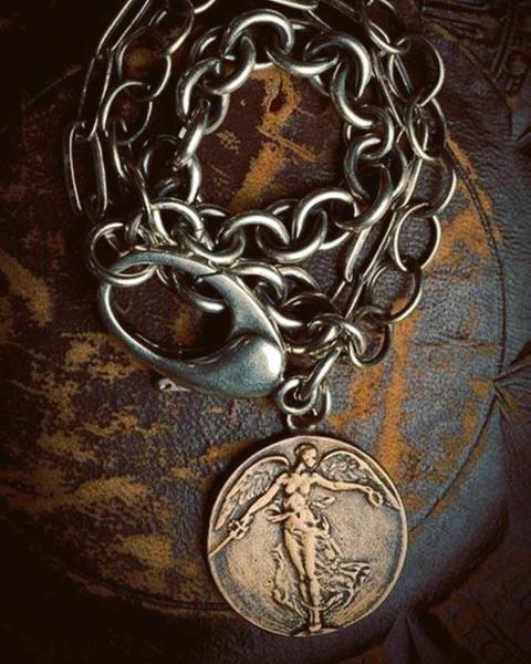 WW1 Winged Victory Angel Statement Coin Bracelet