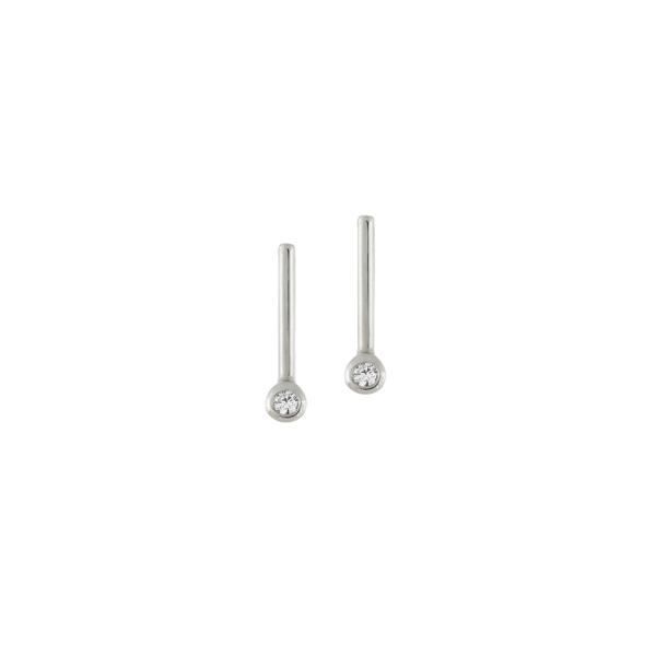Cosmic Bar Diamond Earrings - Sterling Silver