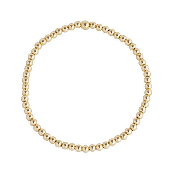 3 mm Gold-filled Stretch Beaded Bracelet