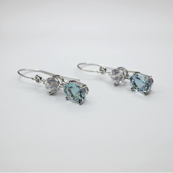 Aquamarine & Zircon Earrings