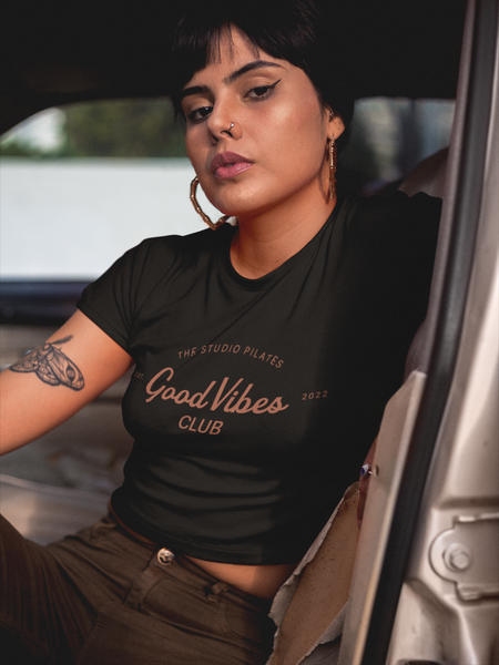 Good Vibes Club Fitted Crop Tee