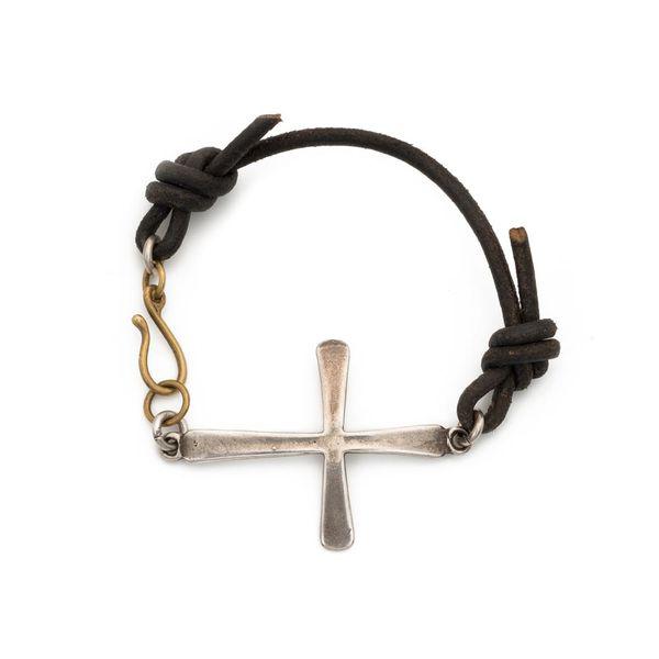 Leather Coptic Cross Bracelet