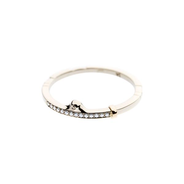 Bump White gold & Diamonds Stackable ring