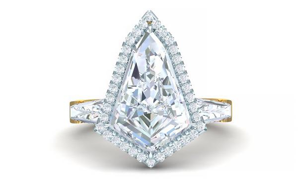 Kite Shape GIA Certified 3.0 Carat Diamond Engagement Ring