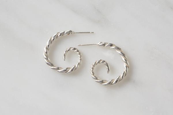 Twisted hoops in silver