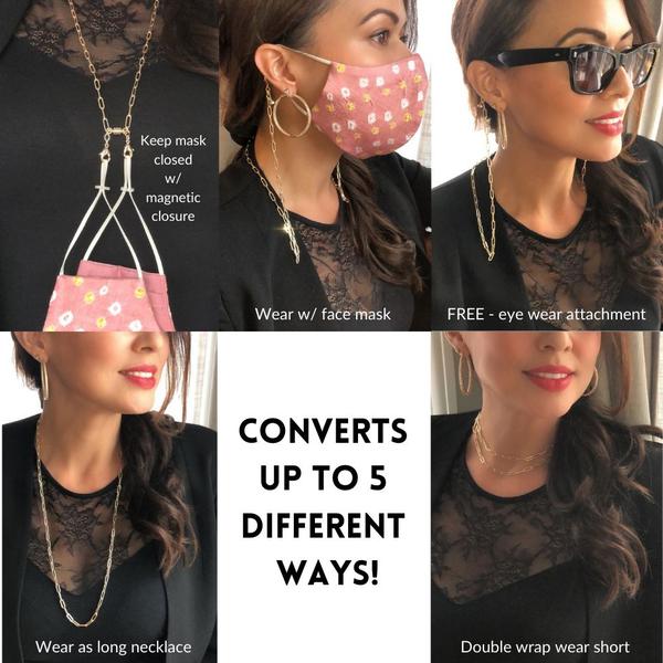 Convertible Paperclip Chain Necklace For Face Mask & Eyewear