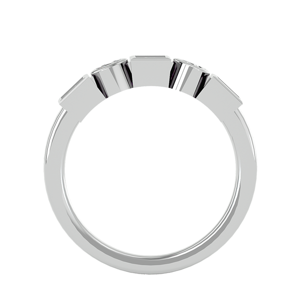 14K White Gold .51 cttw Lab Grown Diamond Circle in the Square Ring