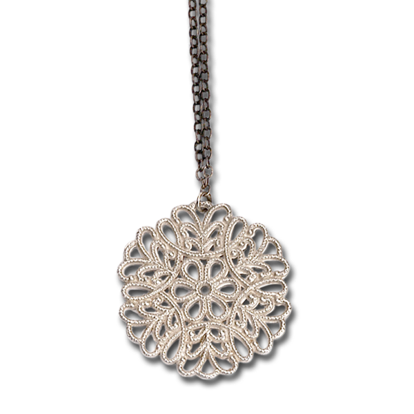 Snowflake Small Silver Pendant Necklace