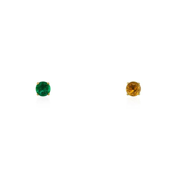 PACK 2 14K SOLID GOLD EARRINGS AND TOPAZ