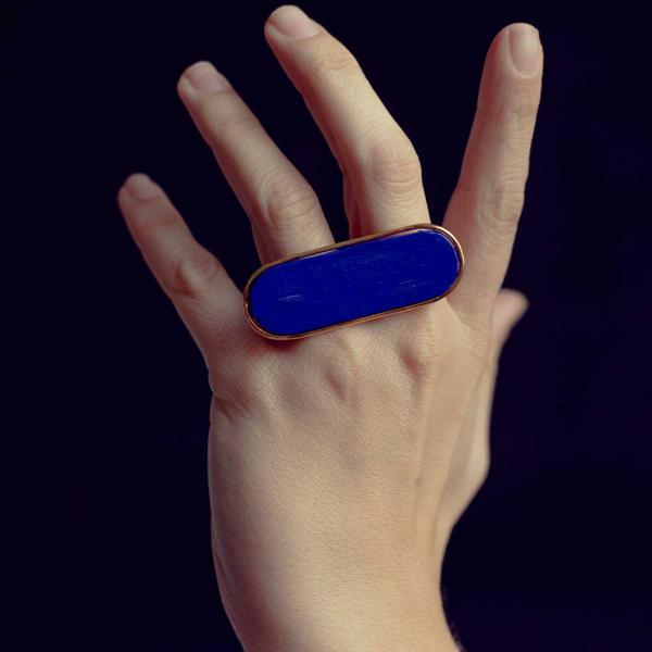 Aptera Ring – Vermeil Gold – Blue
