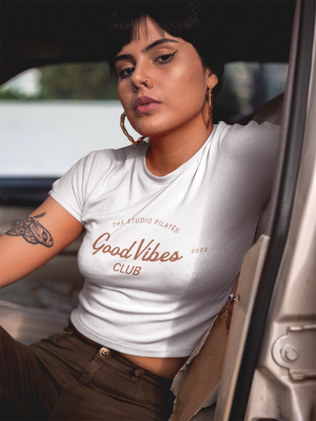 Good Vibes Club Fitted Crop Tee