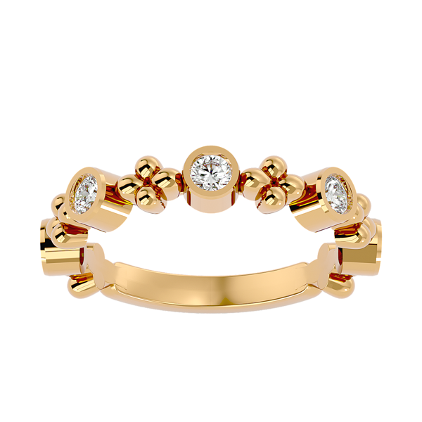 14K Yellow Gold .55 cttw Lab Grown Diamond Bezel and Beads Band