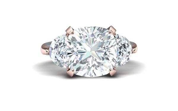6.30ct Cushion Diamond Three Stone Engagement Ring GIA Certified