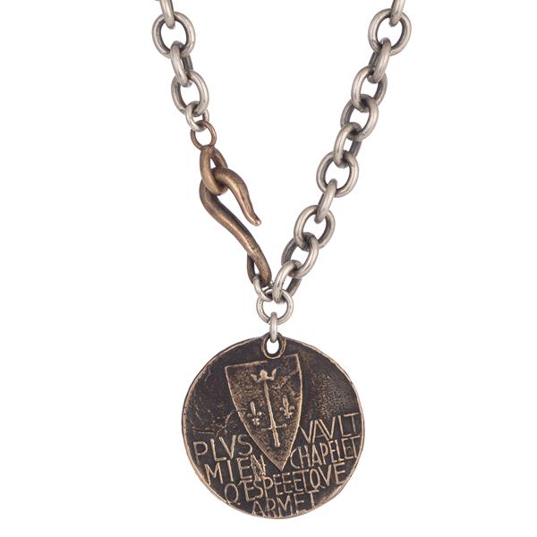 Joan of Arc Protection Prayer Statement Coin Necklace