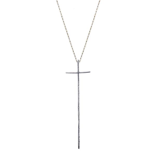 Sterling Sabre Cross Necklace