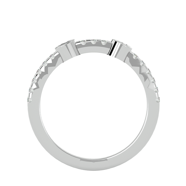 14K White Gold .378cttw Lab Grown Diamond Double Bezel Ring