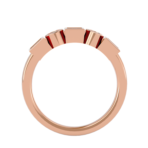 14K Pink Gold 0.51 cttw Lab Grown Diamond Circle in the Square Ring
