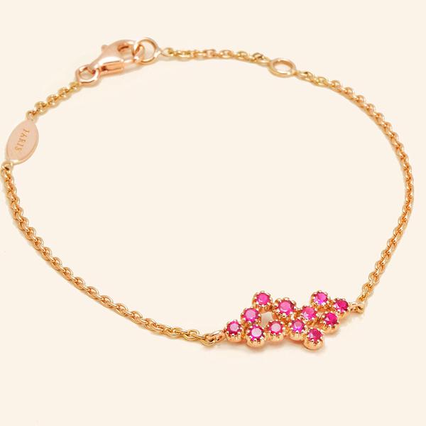 Magic Topkapi 12 Rubies Pink Gold Bracelet