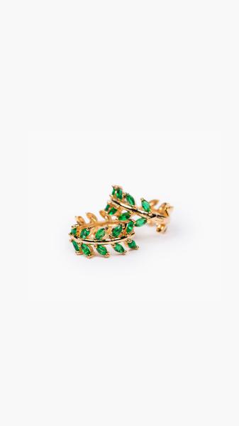 Green Laurel (Huggie) earrings